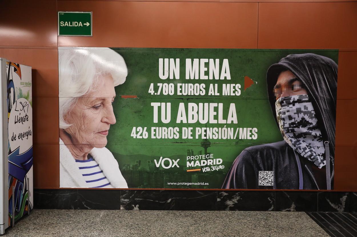 Campaña de Vox contra los menas en la Comunidad de Madrid. Europa Press