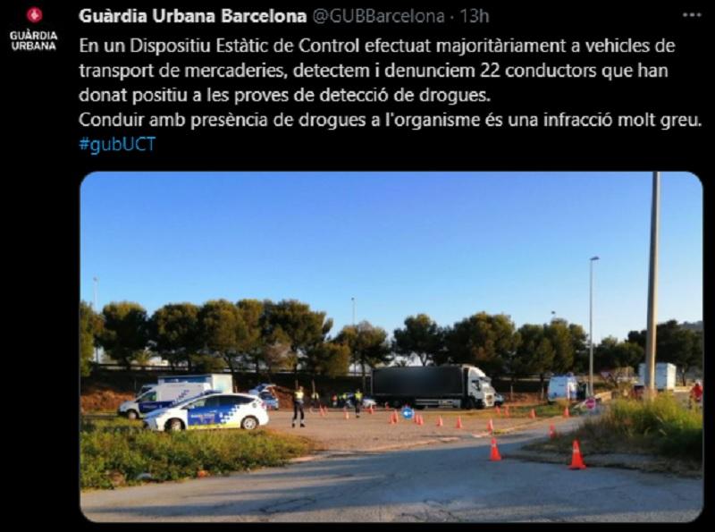Tuit de la Guardia Urbana de Barcelona Tuit de la Guardia Urbana de Barcelona