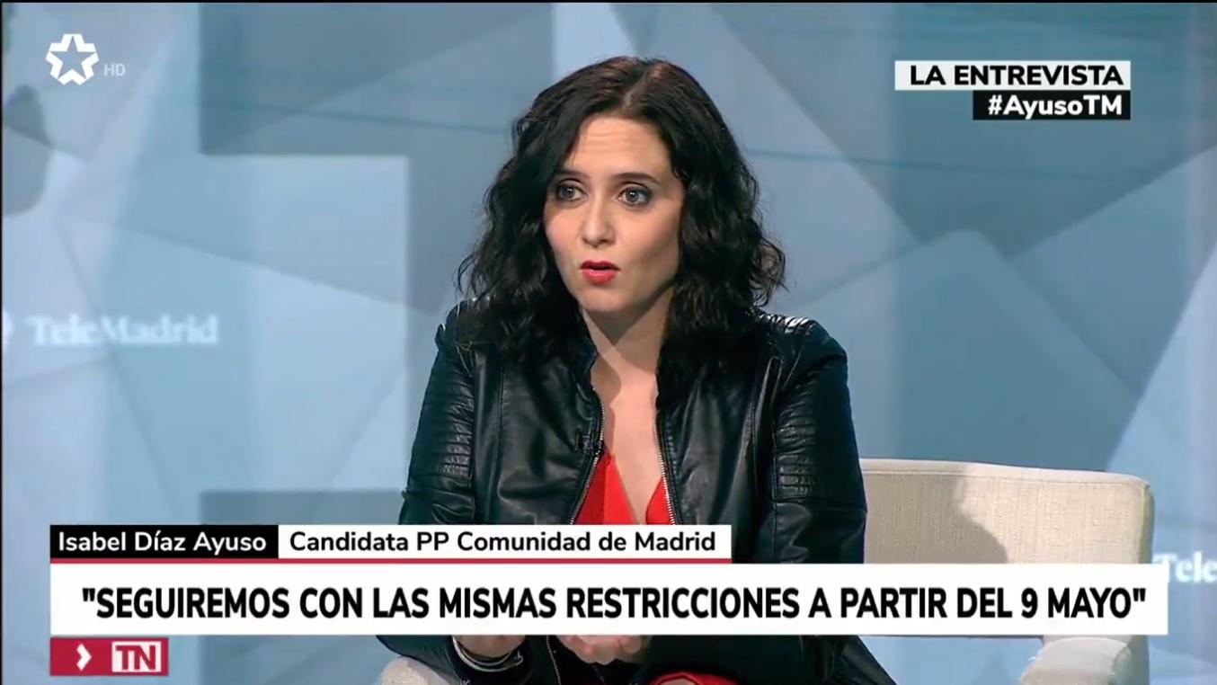 Isabel Díaz Ayuso en Telemadrid