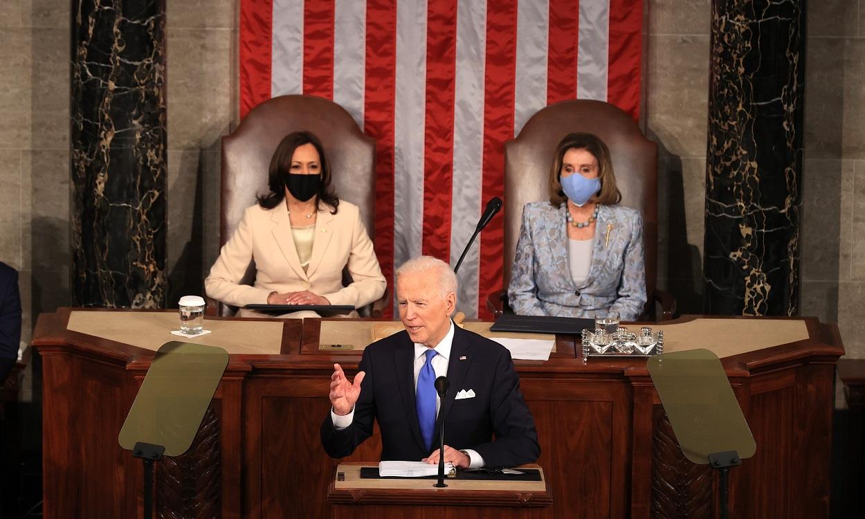 El presidente de Estados Unidos, Joe Biden, en el discurso en el Congreso por sus primeros 100 días en el cargo. EP