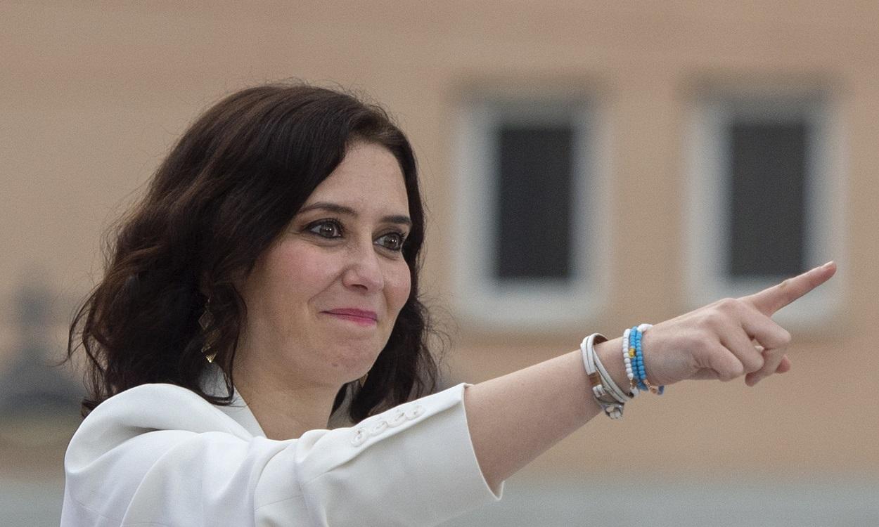 La presidenta en funciones de la Comunidad de Madrid y candidata a la reelección, Isabel Díaz Ayuso, durante un acto de campaña. EP