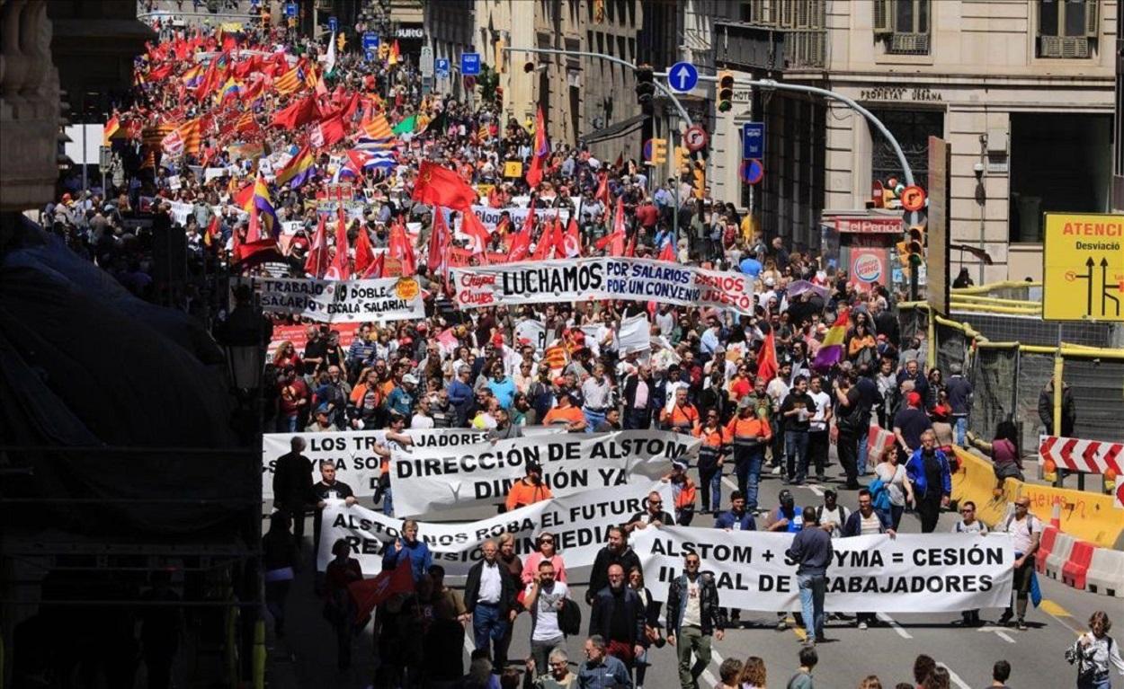 Manifestaciones por el 1 de mayo, Día del Trabajador. Foto de archivo.