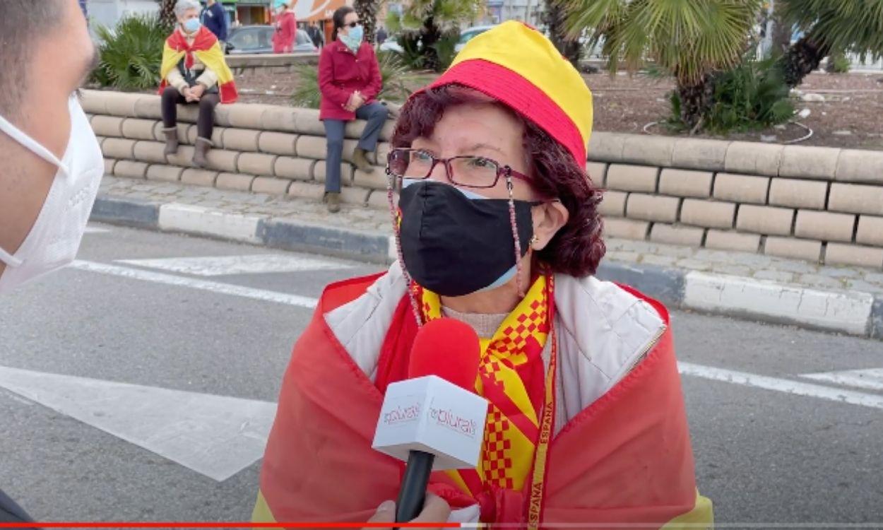 Seguidora de Vox en la manifestación del 1 de mayo