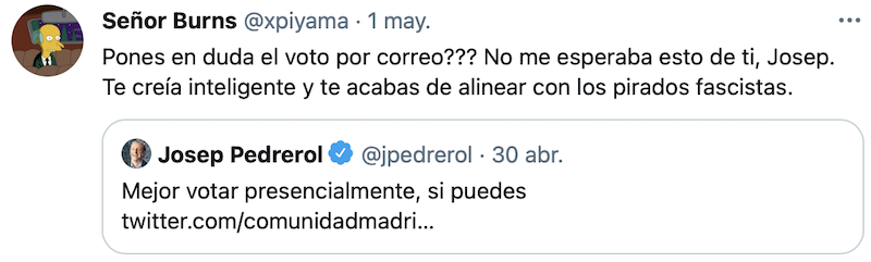 Tuit en respuesta a Josep Pedrerol Tuit en respuesta a Josep Pedrerol