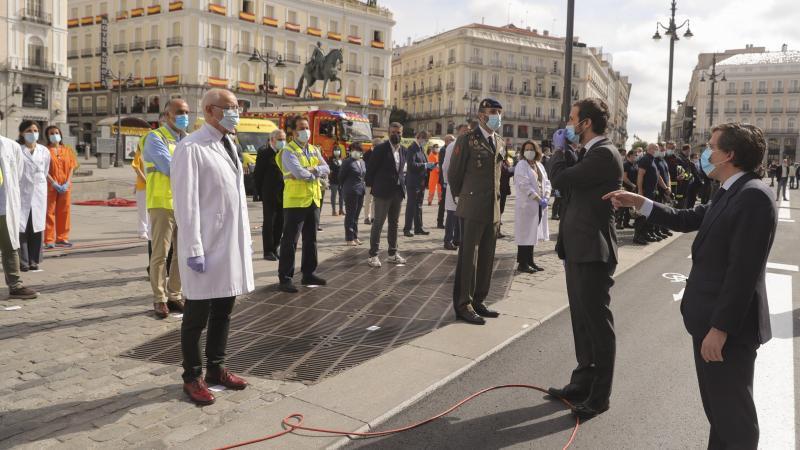 El líder del Partido Popular, Pablo Casado, durante la celebración del Dos de Mayo de 2020. Europa Press. 