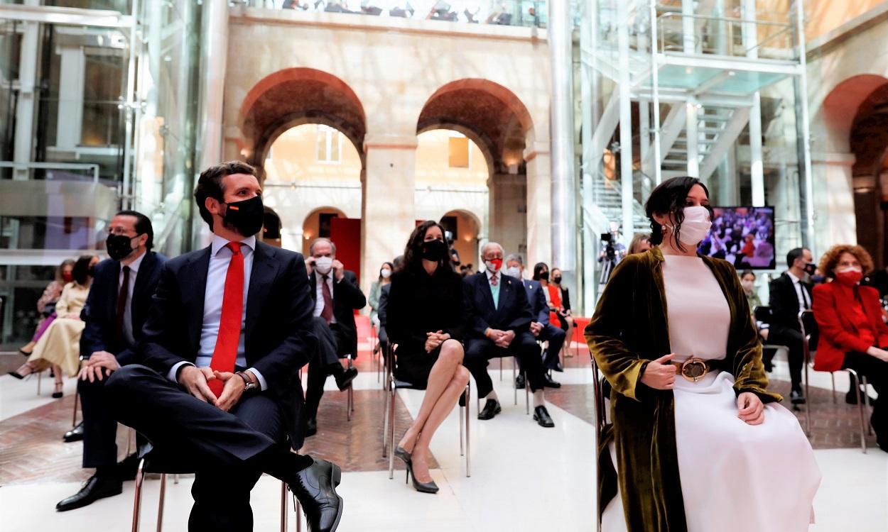 El presidente del PP, Pablo Casado, y la presidenta de la Comunidad de Madrid, Isabel Díaz Ayuso. EP