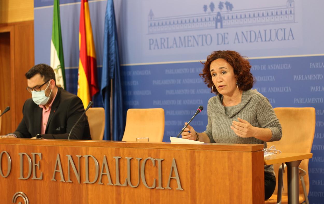 Ana Naranjo (Unidas Podemos por Andalucía), en rueda de prensa.
