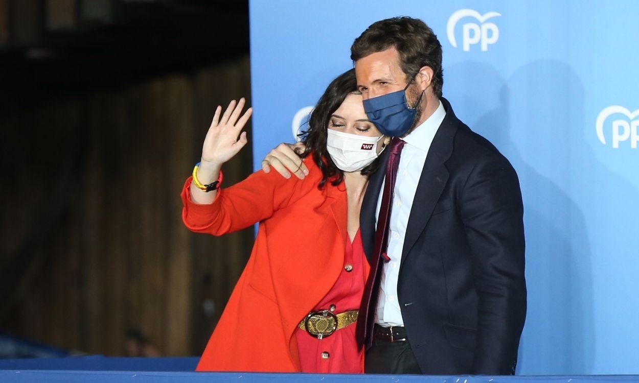 Ayuso y Pablo Casado en Génova