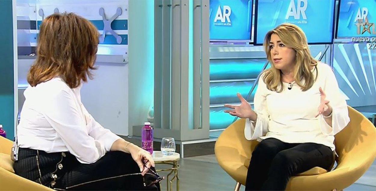 Susana Díaz, en una entrevista con Ana Rosa Quintana en Telecinco.