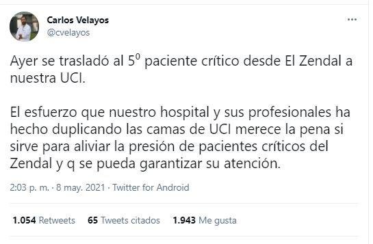 Tuit de Carlos Velayos Tuit de Carlos Velayos