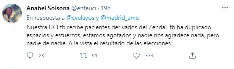 Otra médico que también denuncia traslados del Zendal