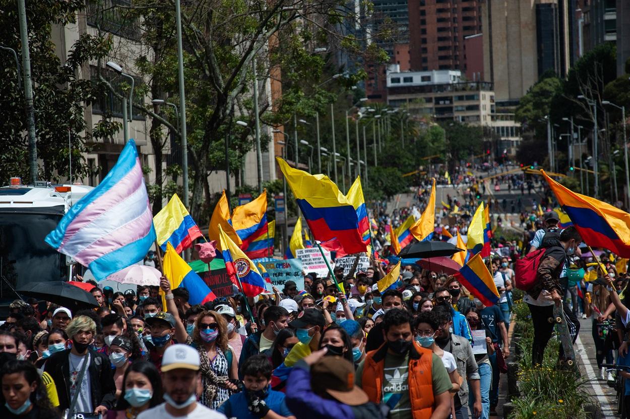 Miles de colombianos protestan en Bogotá contra el Gobierno de Iván Duque. Fuente: Europa Press.