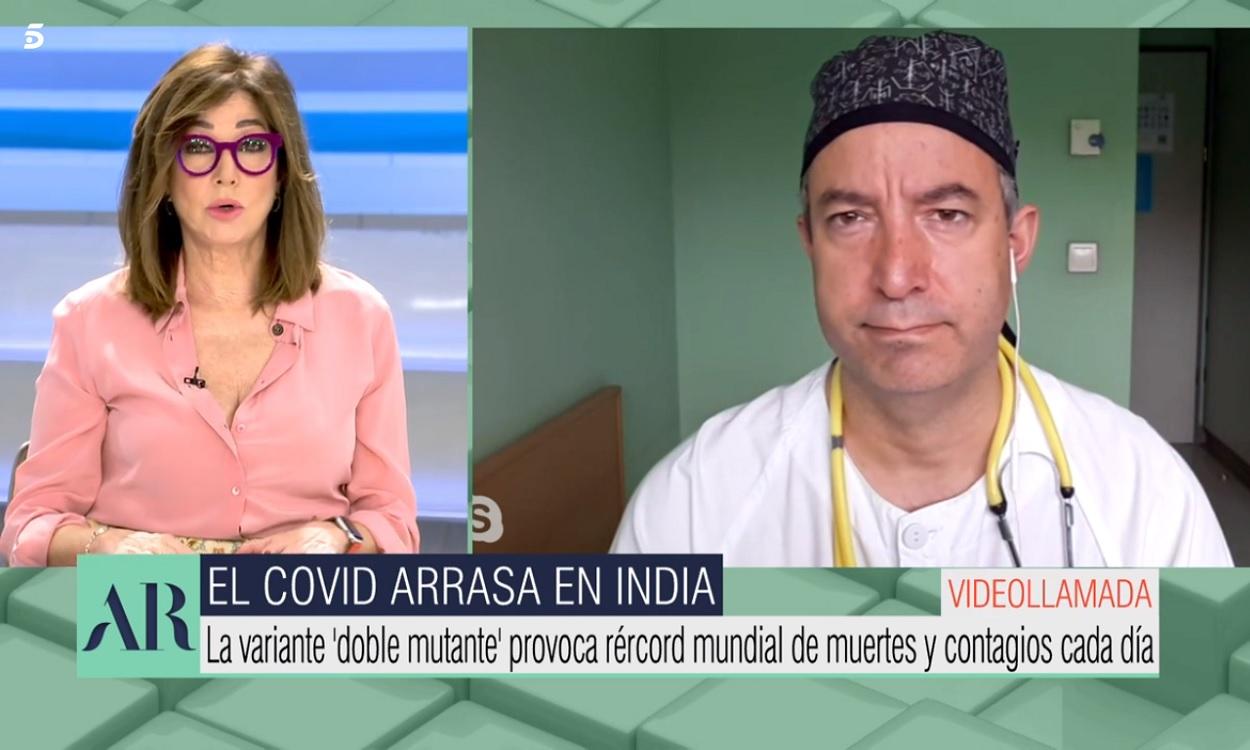 César Carballo con Ana Rosa Quintana. Mediaset