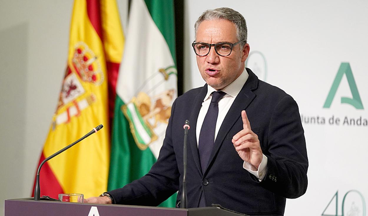 Elías Bendodo, en rueda de prensa tras el Consejo de Gobierno.