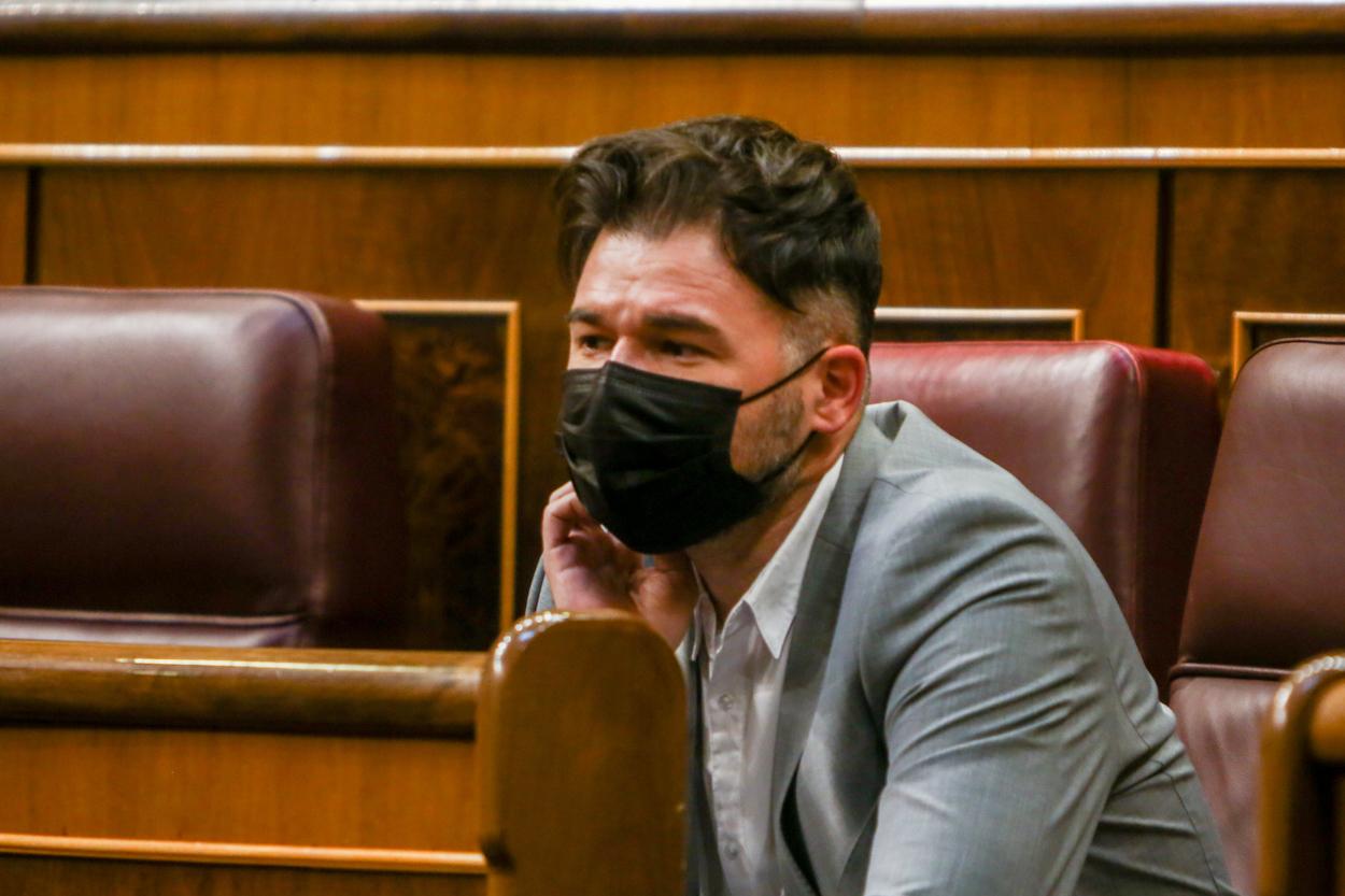 El portavoz del grupo parlamentario de ERC, Gabriel Rufián, en una imagen de archivo. Fuente: Europa Press.