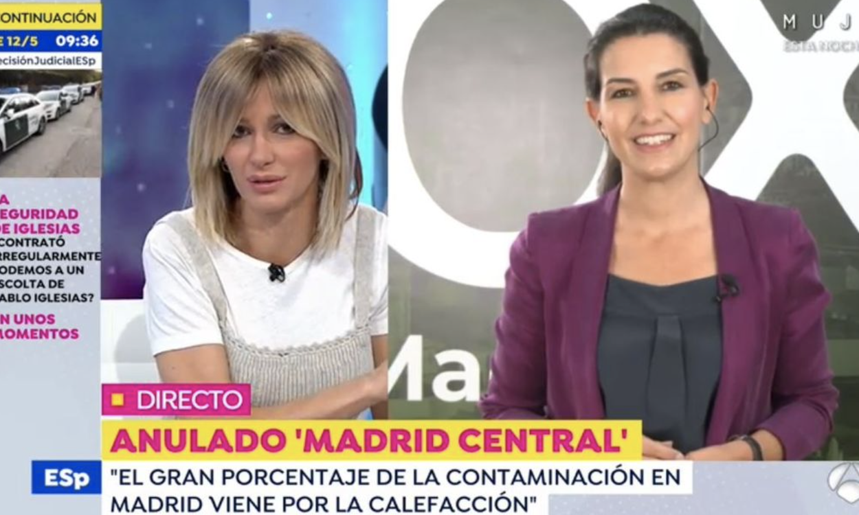 Susanna Griso durante una entrevista con Rocío Monasterio sobre Madrid Central