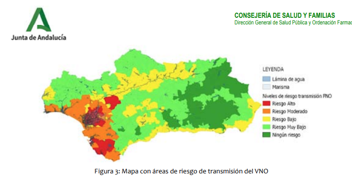 Mapa: Más información Programa de Vigilancia y Control Integral de Vectores de la FNO, Junta de Andalucia.