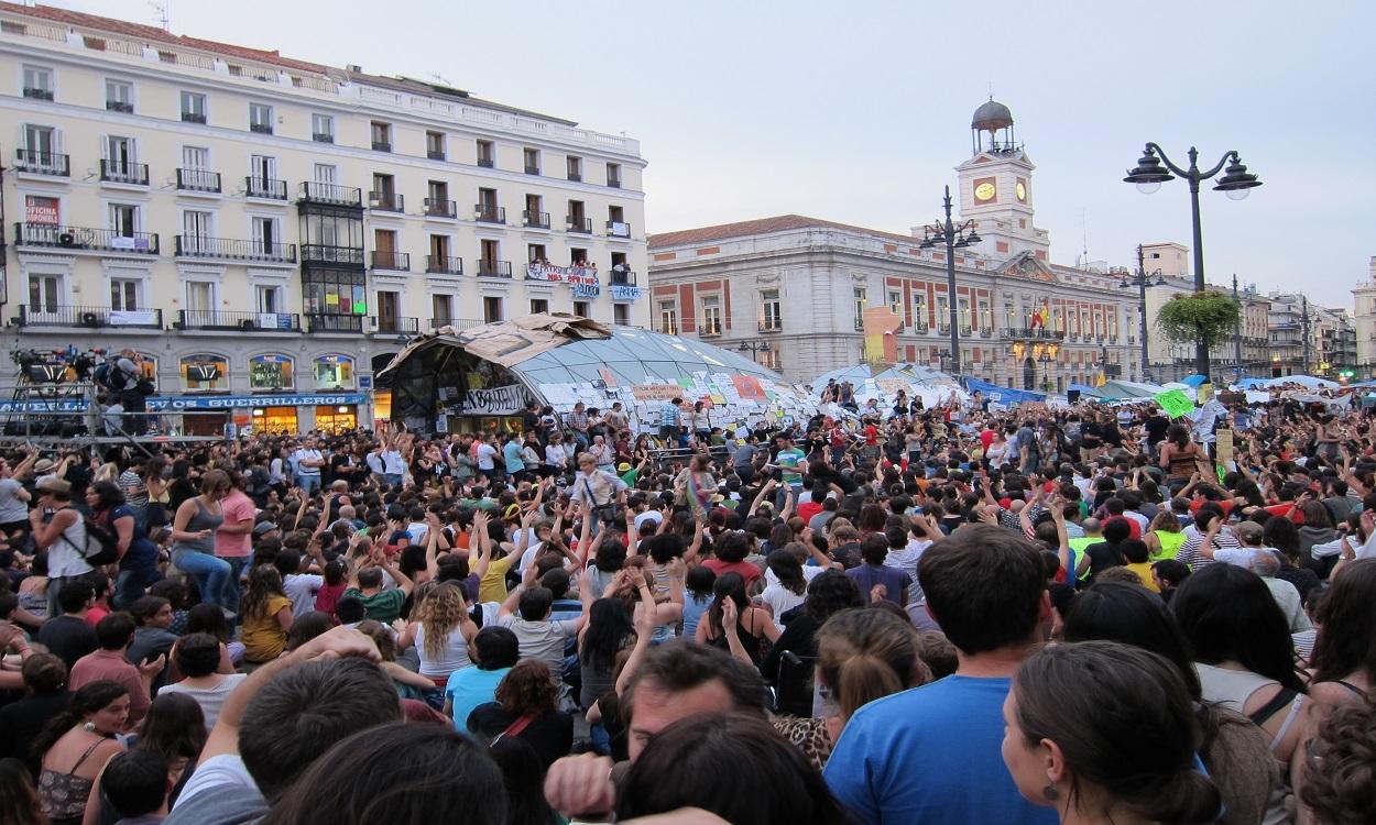 Miles de 'indignados' se concentran en la Puerta del Sol de Madrid. EP