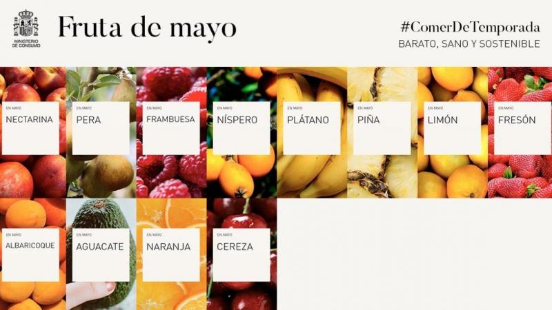 Frutas de mayo recomendadas por AESAN