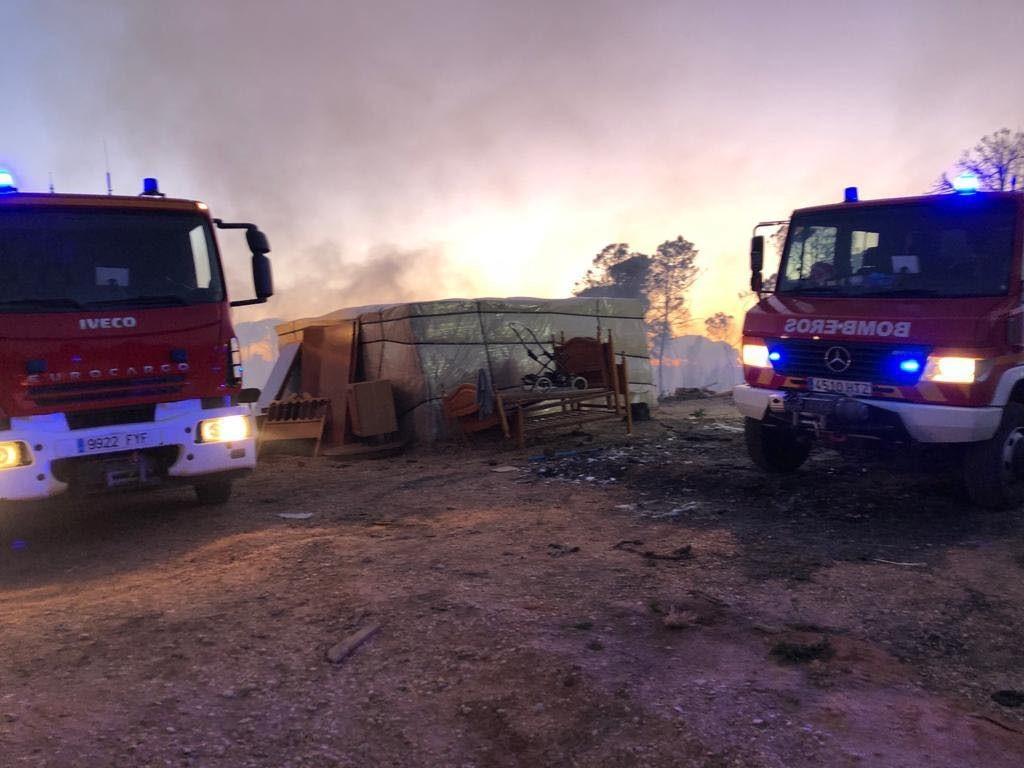 Asentamiento chabolista de Palos de la Frontera, en Huelva. Consorcio de Bomberos