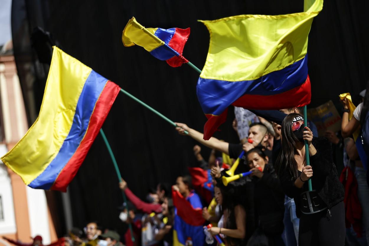 Imagen de las protestas en Bogotá, Colombia