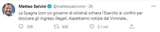 Salvini sobre Ceuta Salvini sobre Ceuta
