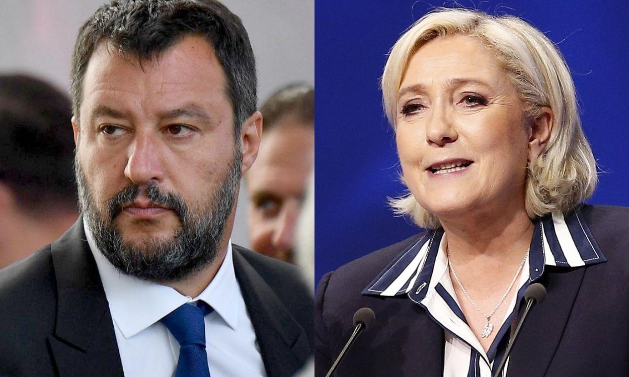 Matteo Salvini y Marine Le Pen.