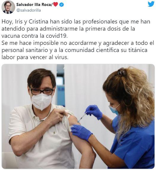 el tuit de Salvador Illa el tuit de Salvador Illa