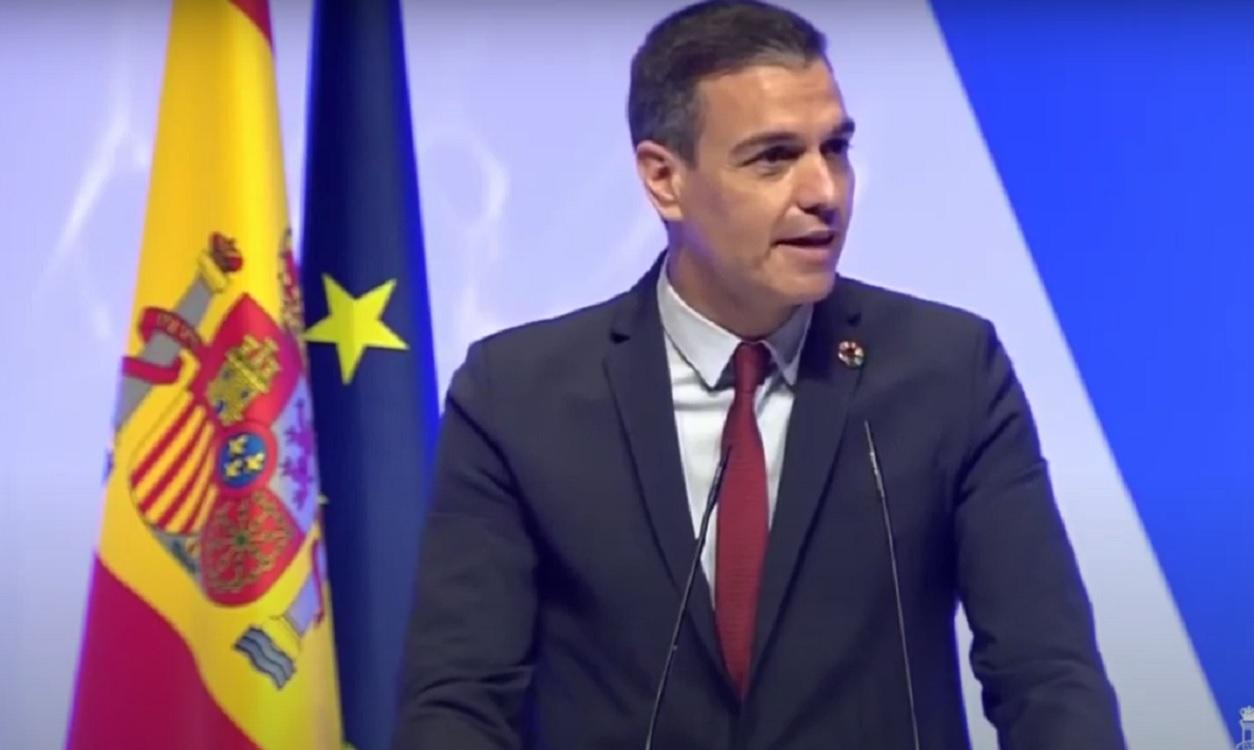 El presidente del Gobierno, Pedro Sánchez, durante la presentación del Plan España 2050