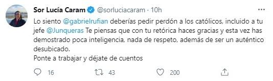 sor lucía carga contra Rufián