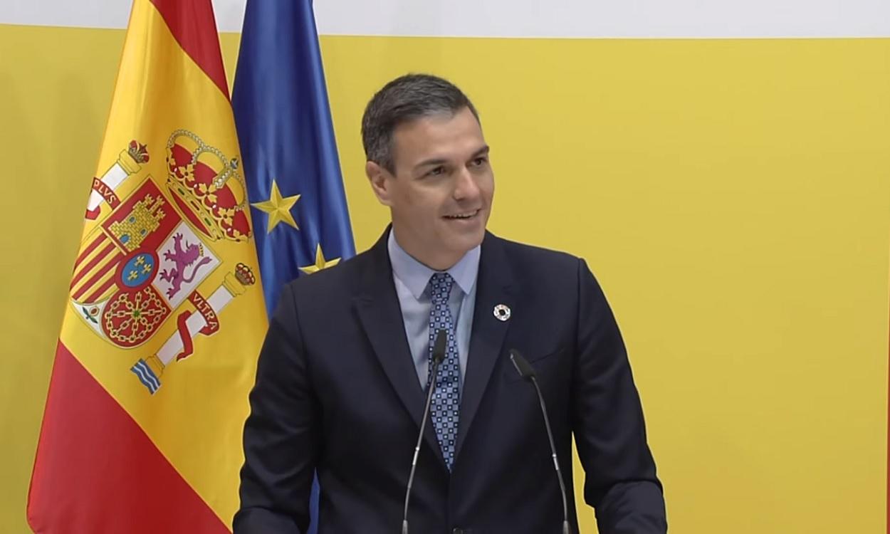 El presidente del Gobierno, Pedro Sánchez, durante su intervención en Fitur