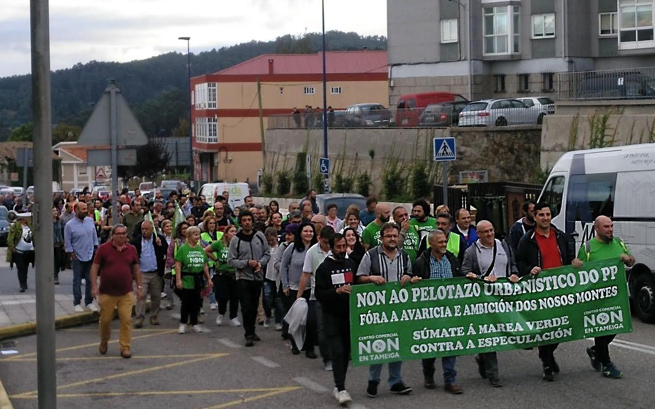 Los vecinos de Tameiga se han manifestado en varias ocasiones contra la Ciudad Deportiva del Celta.