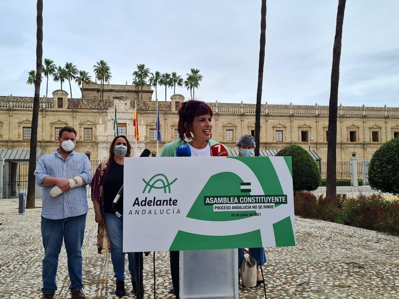 La parlamentaria andaluza Teresa Rodríguez. Fuente: Adelante Andalucía.