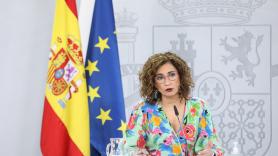 La ministra de Hacienda y portavoz del Gobierno, María Jesús Montero, en la rueda de prensa posterior al Consejo de Ministros. Europa Press