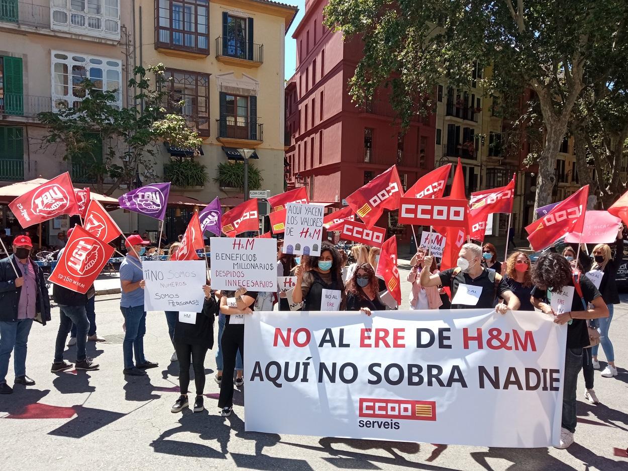 Manifestación de los trabajadores de H&M el pasado 14 de mayo. Europa Press