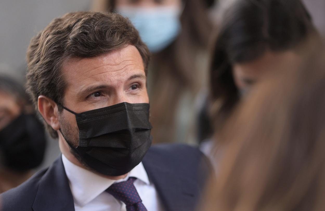 El líder del Partido Popular, Pablo Casado, durante la sesión de control al Gobierno del pasado 26 de mayo. Fuente: Europa Press.