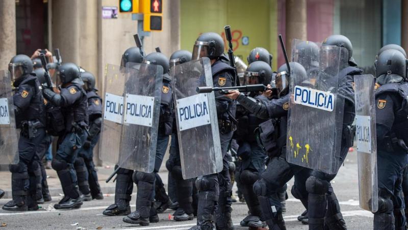 Manifestación tras las penas por el 1 O, en Barcelona, 18 de octubre de 2019. Germán Lama. EP