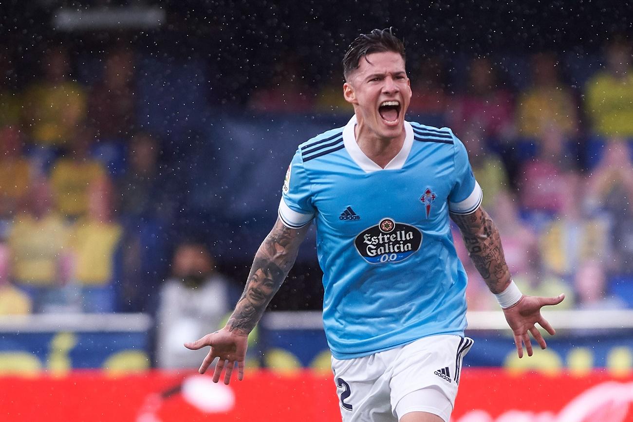 Santi Mina, en la imagen celebrando un gol esta temporada, se enfrenta a una petición de 8 años de prisión (Foto: Europa Press).