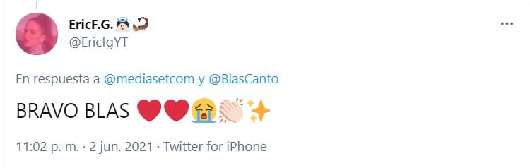 Opiniones sobre la versión de Blas Cantó Opiniones sobre la versión de Blas Cantó