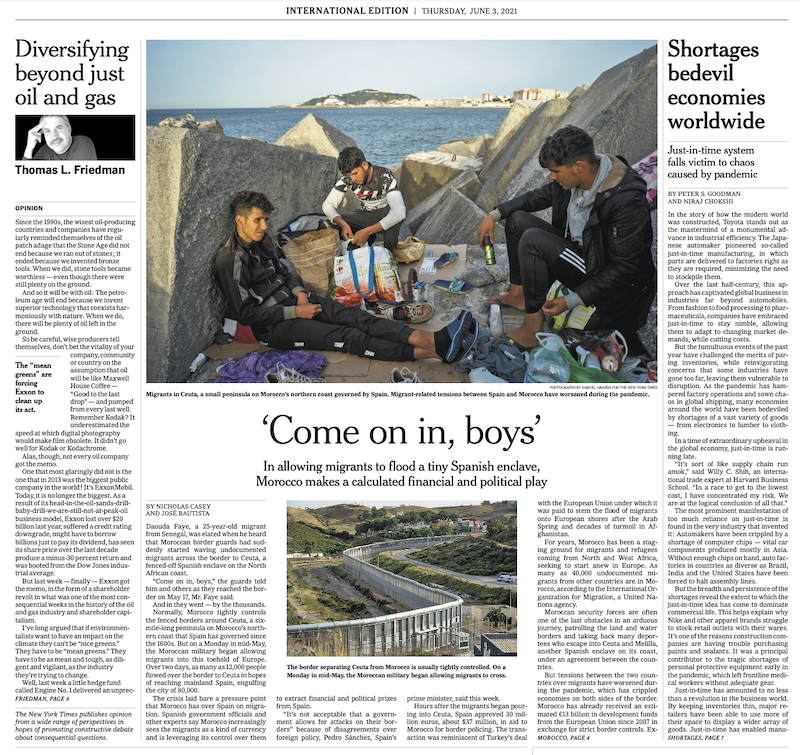 The New York Times en su edición internacional The New York Times en su edición internacional
