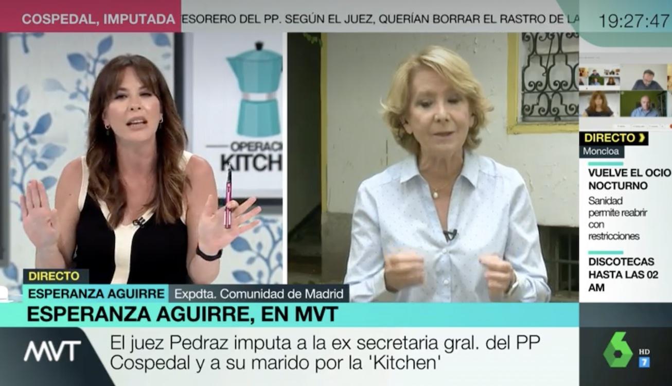 Mamen Mendizabal tiene un tenso encuentro con Esperanza Aguirre. laSexta