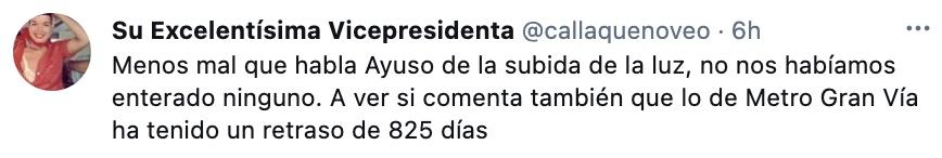 Tuit sobre la apertura del metro de Gran Vía