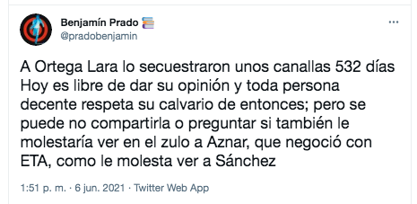 Tuit sobre Benjamín Prado