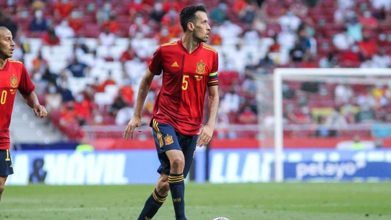 El capitán y futbolista de la Selección española, Sergio Busquets, durante el amistoso contra Portugal. Europa Press.