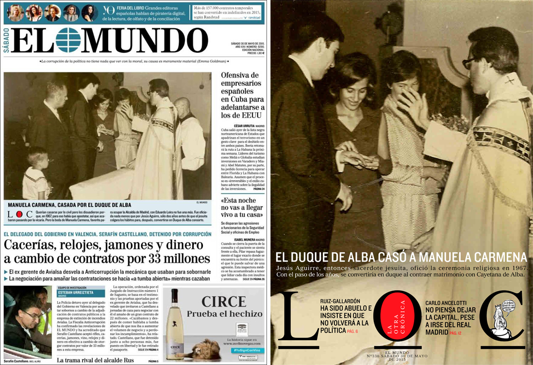 Burda maniobra de 'El Mundo' para vincular a Carmena con la jet set: la casó el duque de Alba