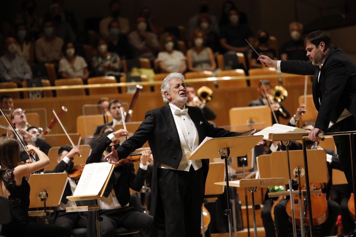 Plácido Domingo, durante su actuación en el Auditorio Nacional de Madrid