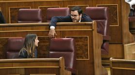 Ione Belarra (Podemos) y Alberto Garzón (IU), en el Congreso de los Diputados
