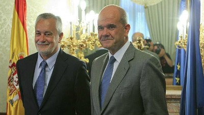 Los expresidentes andaluces José Antonio Griñán y Manuel Chaves.