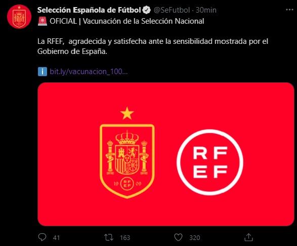 Tuit de la RFEF Tuit de la RFEF