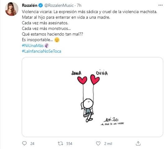 Rozalén condena la violencia vicaria en sus redes por el caso de las niñas de Tenerife